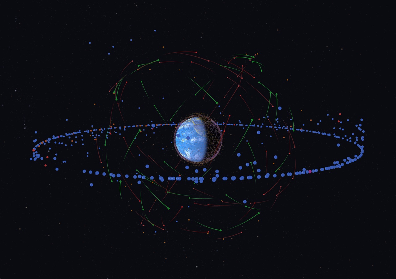 GEO satellite ring at 36,000 km